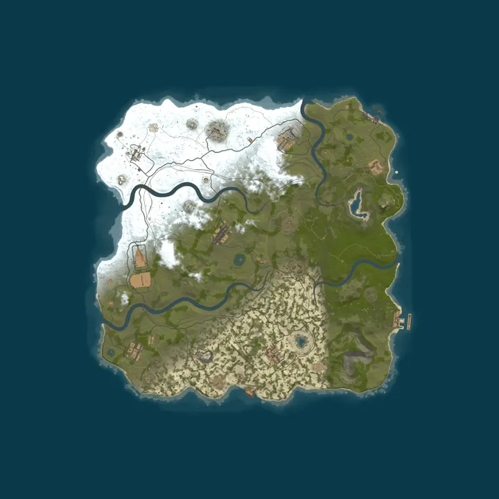 Map of JumpRust.com - US 5x|PVP+PVE|Shop|Kits|TP|NPC Bases|Events|