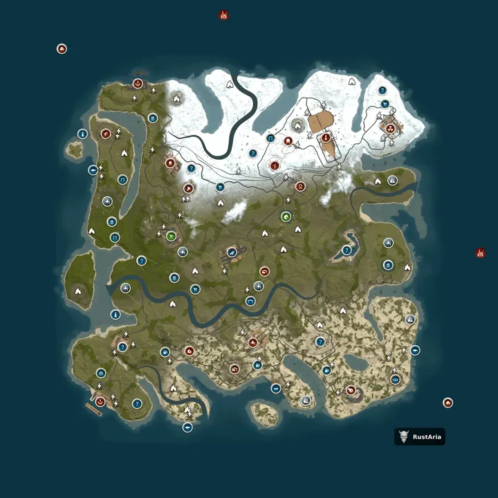 Map of RustAria#3 [Классика PVE/ МИРНЫЙ / SKINDROPS]